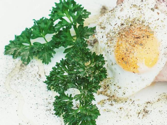 That hint of what could be a bit of bacon or some ham behind the egg is actually Oobah Butler’s foot. Picture: Theo McInnes