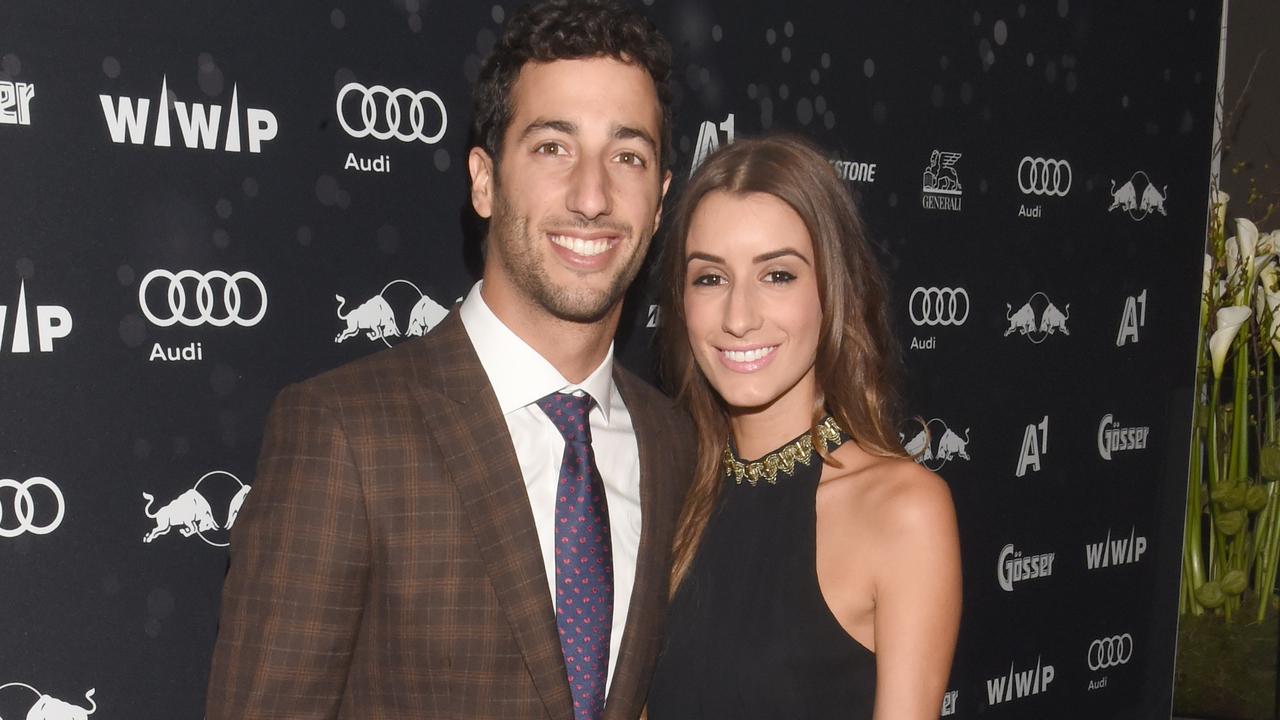 Daniel Ricciardo and his then partner Jemma Boskovich in Austria in 2015. Picture: Felix Hoerhager/Getty