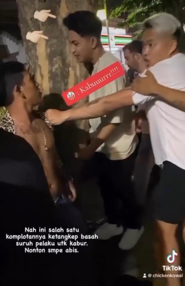 It comes as a video recently surfaced online of a man being apprehended by locals after he allegedly tried to steal a tourist’s phone. Picture: TikTok / @chickenkowal