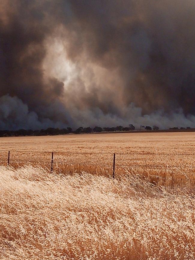 Bushfire seen at Yorketown on the Yorke Peninsula. Taken from Old Honiton Rd. Picture: Brett Dalton