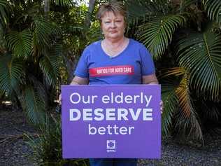 MAKE IT LAW: Former aged care worker and registered nurse of 38 years Carolyn Waters is a delegate and activist for QNMU. Picture: TAHLIA STEHBENS