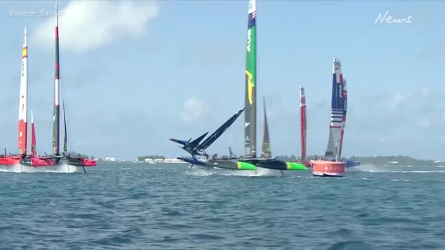 Team USA boat capsizes in wild crash at SailGP Bermuda