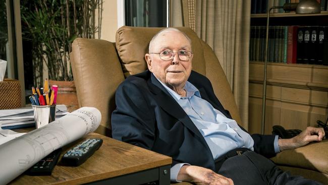 Ninety-nine year old billionaire Charlie Munger says be less stupid. Picture: Michael Lewis