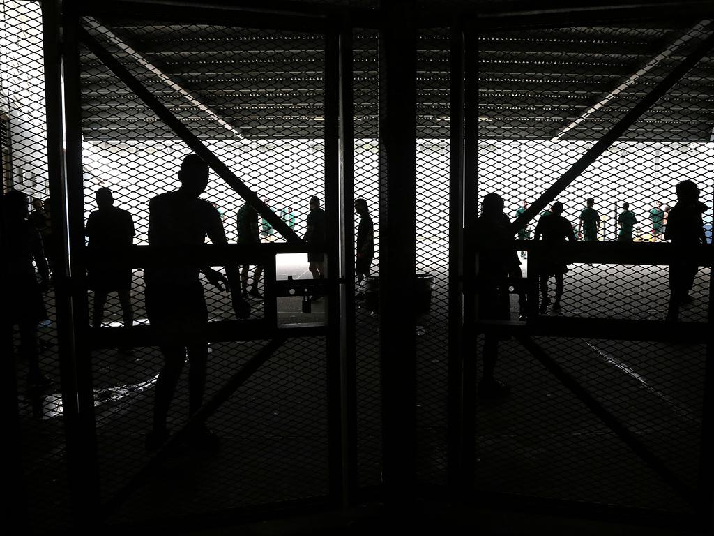 Prisoners walk laps over and over in the tiny 20 metre yard of the Darcy 1 compound in D Block. Picture: Adam Taylor