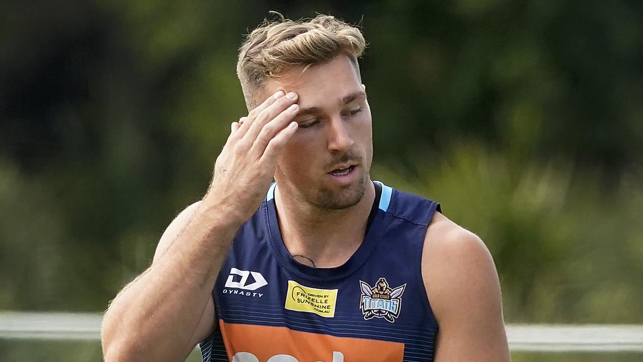 Bryce Cartwright is seen during a Gold Coast Titans training session