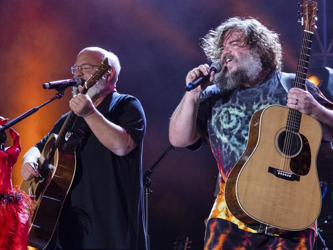 ATLANTA, GEORGIA - MAY 06: Kyle Gass (L) and Jack Black of Tenacious D perform on day 2 of the 10th Anniversary of Shaky Knees at Central Park on May 06, 2023 in Atlanta, Georgia. (Photo by Scott Legato/Getty Images)