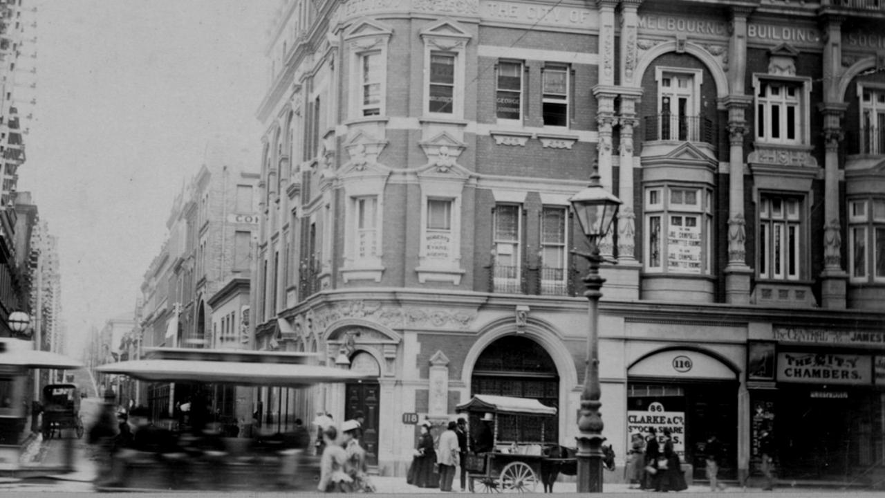 The building as headquarters for the short-lived City of Melbourne Building Society in the late 1880s. Picture: State Library of Victoria