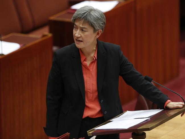 Penny Wong dismissed the criticism as a “Green’s tactic.” Picture: Sean Davey