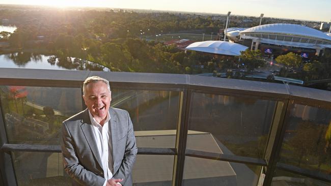 SkyCity Adelaide general manager David Christian on the roof of the Eos Hotel. Picture: Tom Huntley.