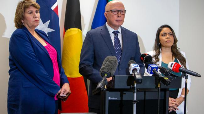 Opposition Leader Peter Dutton made the reshuffle announcement on Tuesday, with Jacinta Price taking on the role as shadow minister for Indigenous Australians. Picture: NCA/NewsWire Emma Brasier