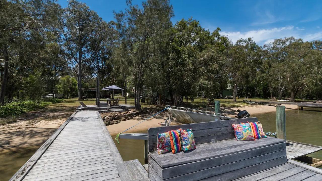 The Noosa property has a private jetty.