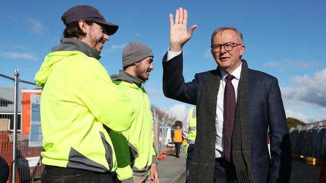 Prime Minister Anthony Albanese in Bridgewater, Tasmania, on Wednesday. Picture: Nikki Davis-Jones