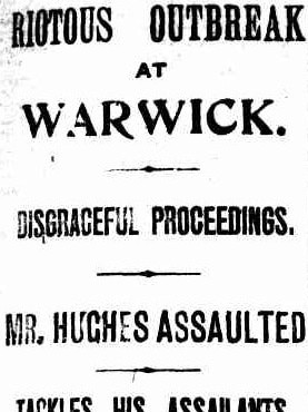 A report of the egg attack on Prime Minister Billy Hughes in 1917. Picture: Supplied