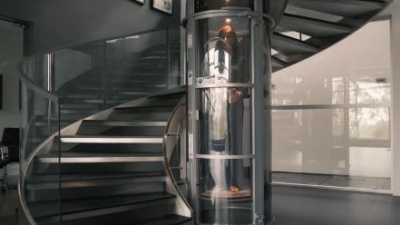 The suction elevator beams up residents between floors. Picture: Supplied