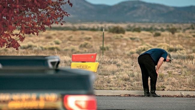 Alec Baldwin appeared to break down after the tragedy. Picture: Jim Weber/Santa Fe New Mexican