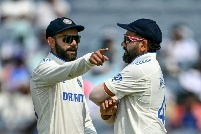 India's Virat Kohli (L) and Rohit Sharma (R) are under pressure heading into a five Test series against Australia