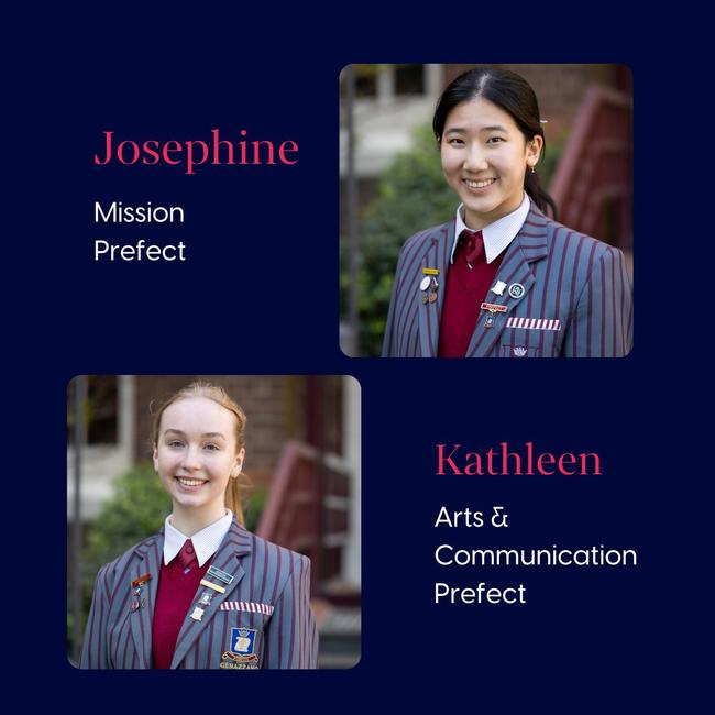 Genazzano FCJ College Student Leadership Team 2025: Josephine and Kathleen.