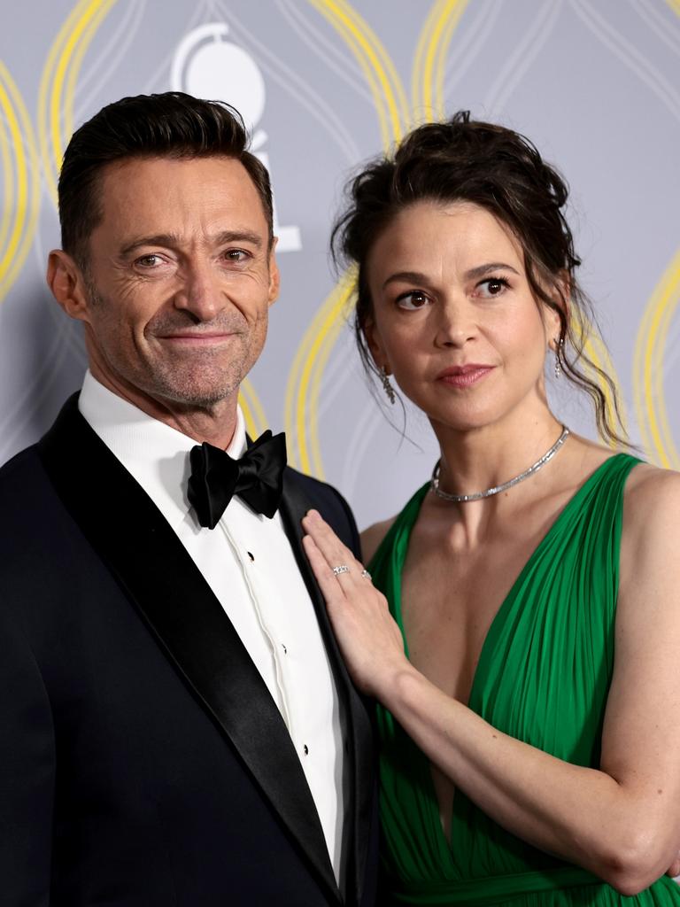 … while Jackman has well and truly moved on with new partner Sutton Foster. Picture: Dimitrios Kambouris/Getty