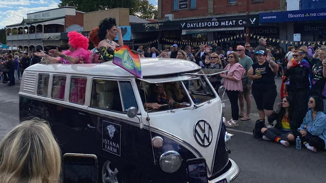 Chill Out Festival Pride Parade in Daylesford, 2023.