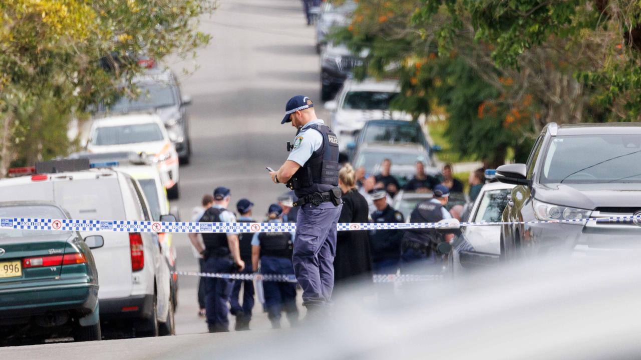 Police have shot a man after reports he was brandishing a knife close to a Sydney supermarket. Picture: David Swift