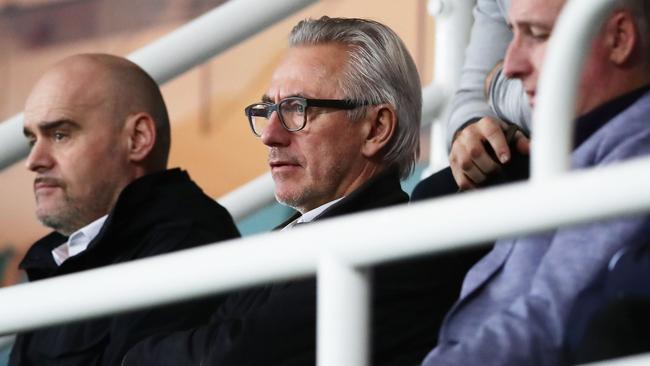 Bert van Marwijk takes in an A-League game last weekend. Picture: Getty Images