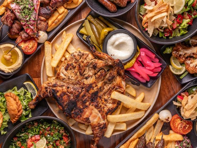 Table of food at Byblos on O'Connell, North Adelaide