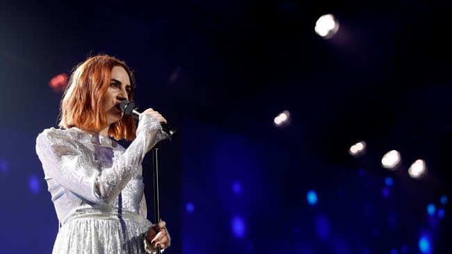 The AFL settled in for a treat from one of the nation’s biggest music names. (Photo by Dylan Burns/AFL Photos via Getty Images)