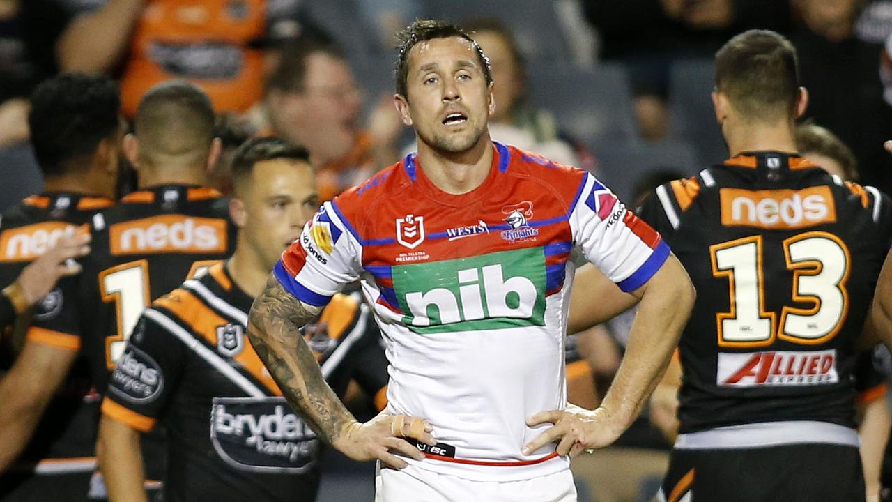 Mitchell Pearce has taken responsibility for a shocking loss to the Wests Tigers. (AAP Image/Darren Pateman)