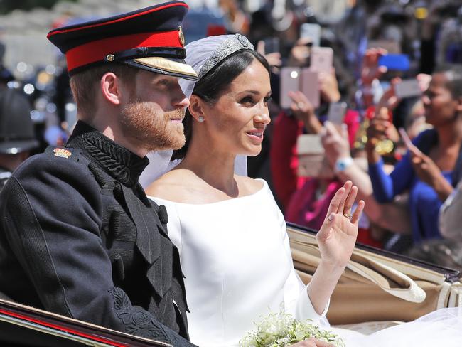 The couple’s child will take the name Sussex as a surname. Picture: AP