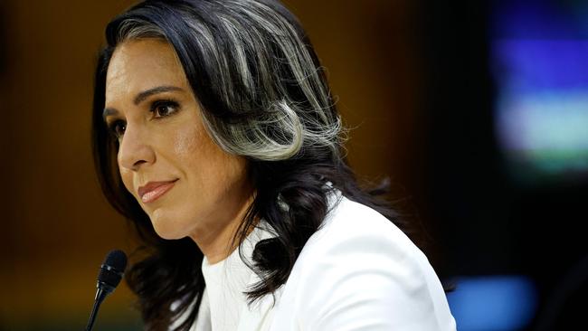 Tulsi Gabbard testifies during her confirmation hearing before the Senate Intelligence Committee. Picture: Getty Images via AFP.