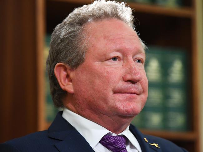 Businessman Andrew Forrest of the Minderoo Foundation addresses the media at the Commonwealth Parliamentary Offices in Melbourne, Wednesday, April 29, 2020. Australia has secured an extra 10 million COVID-19 test kits and pathology equipment through a partnership between the federal government, businessman Andrew Forrest's Minderoo Foundation and private Pathology providers. (AAP Image/James Ross) NO ARCHIVING