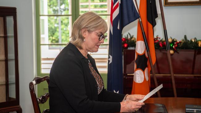 Eva Lawler swear-in ceremony as she unveils her new-look Cabinet at Government House, December 2023. Picture: Pema Tamang Pakhrin