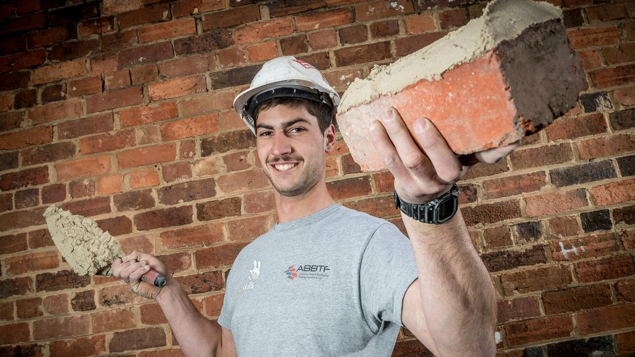 Trystan Sammut is set to compete in Abu Dhabi in an international bricklaying competition. Picture: Jake Nowakowski