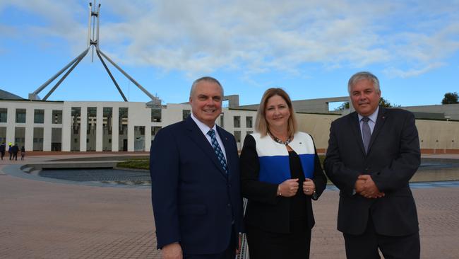 Stirling Griff, Rebekha Sharkie and Rex Patrick