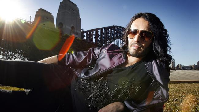 British comedian and actor Russell Brand at the Park Hyatt in Sydney in 2010. Photo: The Daily Telegraph.