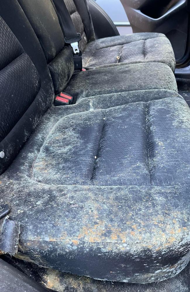 Jess Miller shared pics of her Mazda that was taken over by mould. Picture: Jess Miller