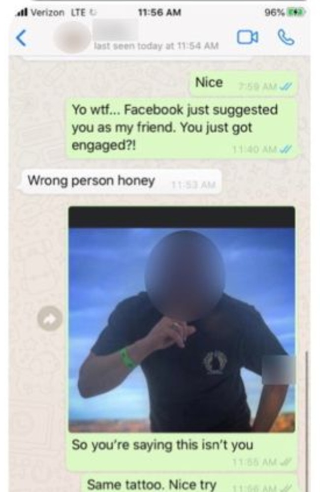 After they swapped numbers the bloke came up on Kimberly’s suggested friends. Picture: Kennedy News and Media