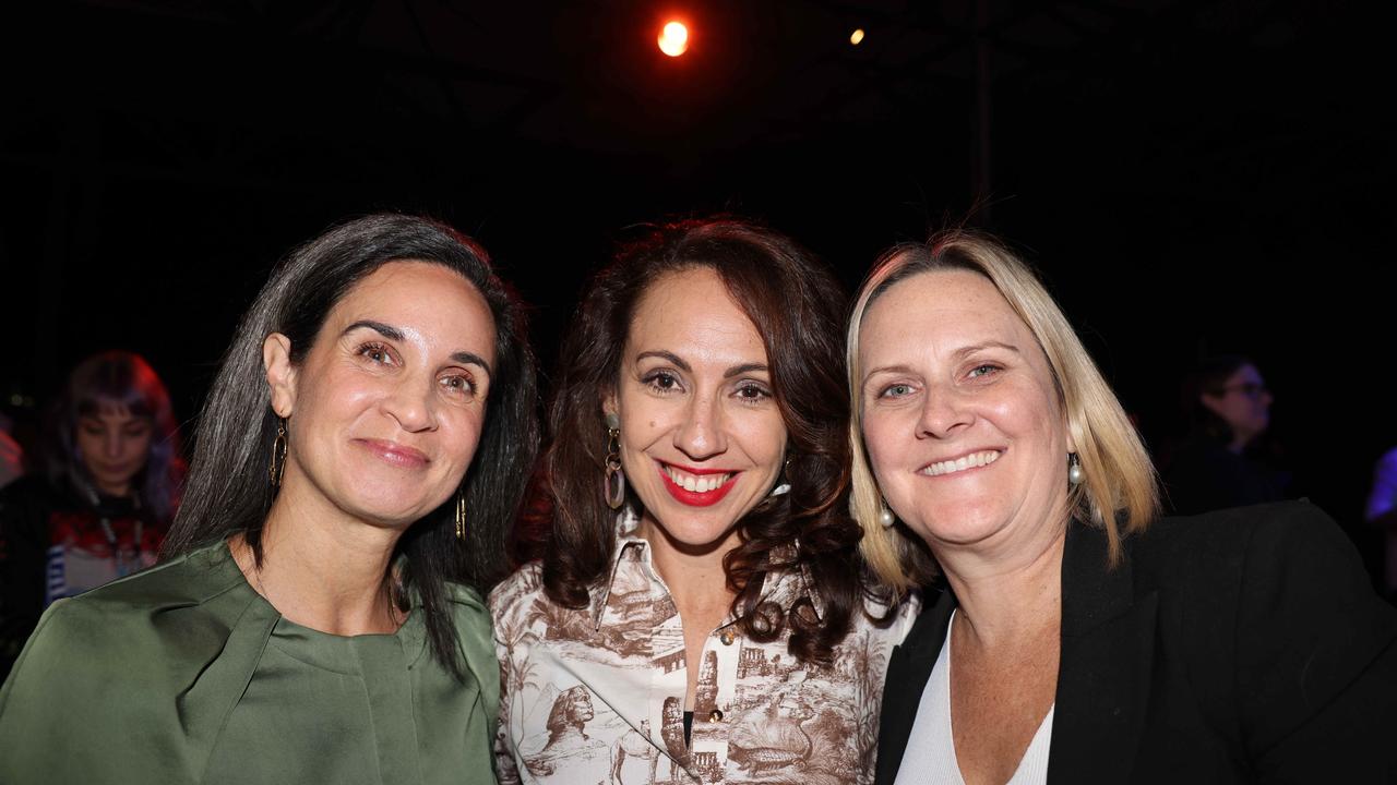 Yarmila Alfonzetti, Louise Bezzina and Rachel Hancock at the Bleach program launch 2024 at HOTA for Gold Coast for Gold Coast at Large. Picture, Portia Large.