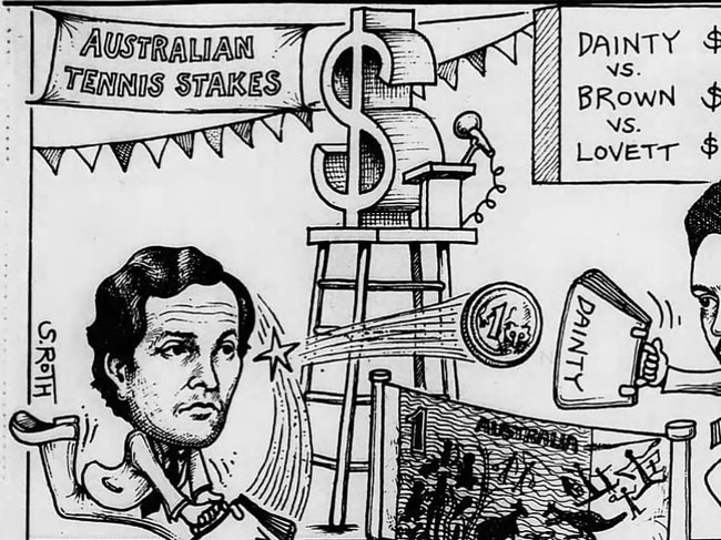 A cartoon of sports entrepreneur, and initial likely owner of Brisbane’s AFL team, John Brown. Picture: Supplied