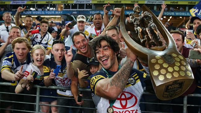 Johnathan Thurston led the Cowboys to the 2015 premiership. Picture: Brett Costello