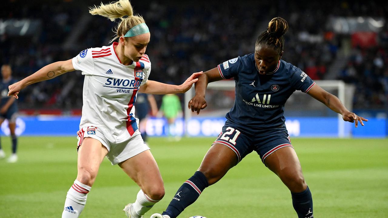 Carpenter in action for Lyon against PSG. Picture: Franck Fife/AFP