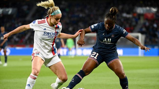 Carpenter in action for Lyon against PSG. Picture: Franck Fife/AFP