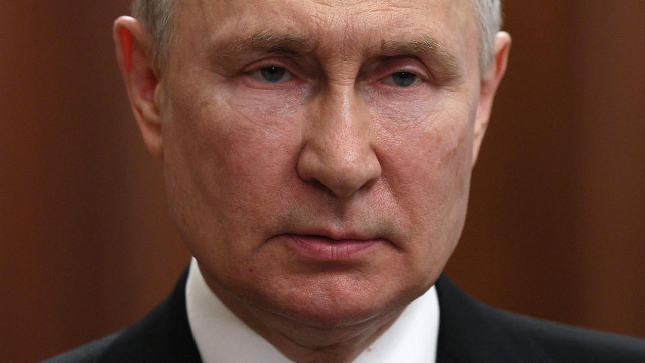 Russia’s President Vladimir Putin delivers a video address as Wagner fighters stage rebellion.Picture: Sputnik.