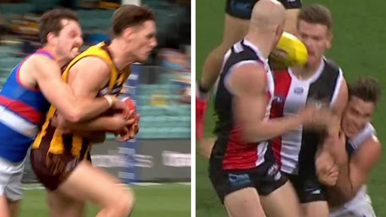Fox Footy’s First Crack team have been left mystified by the MRO sanctions handed to Cat Tom Hawkins and Bulldog Zaine Cordy’s on the weekend for dangerous tackles.