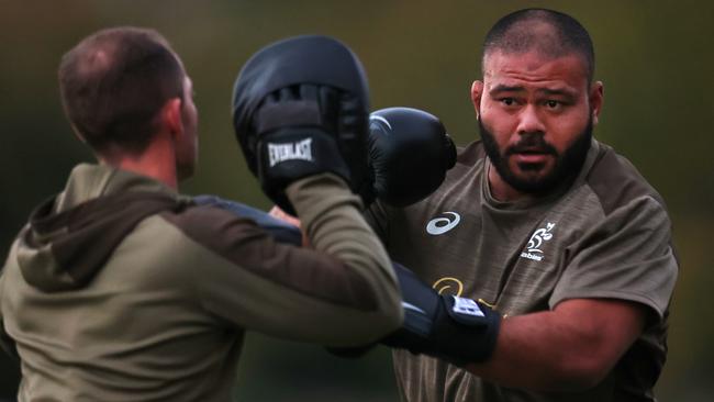 Tolu Latu was suspended for 11 weeks for a shocking tackle while playing in France. Picture: Alex Pantling/Getty Images