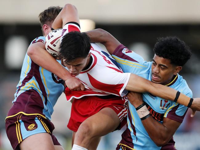 Palm Beach CurrumbinÃs Ryan Rivett in action during the Langer Cup Grand Final between Palm Beach Currumbin State High and Keebra Park State High at Langlands Park, Brisbane 9th of September 2020.  (Image/Josh Woning)