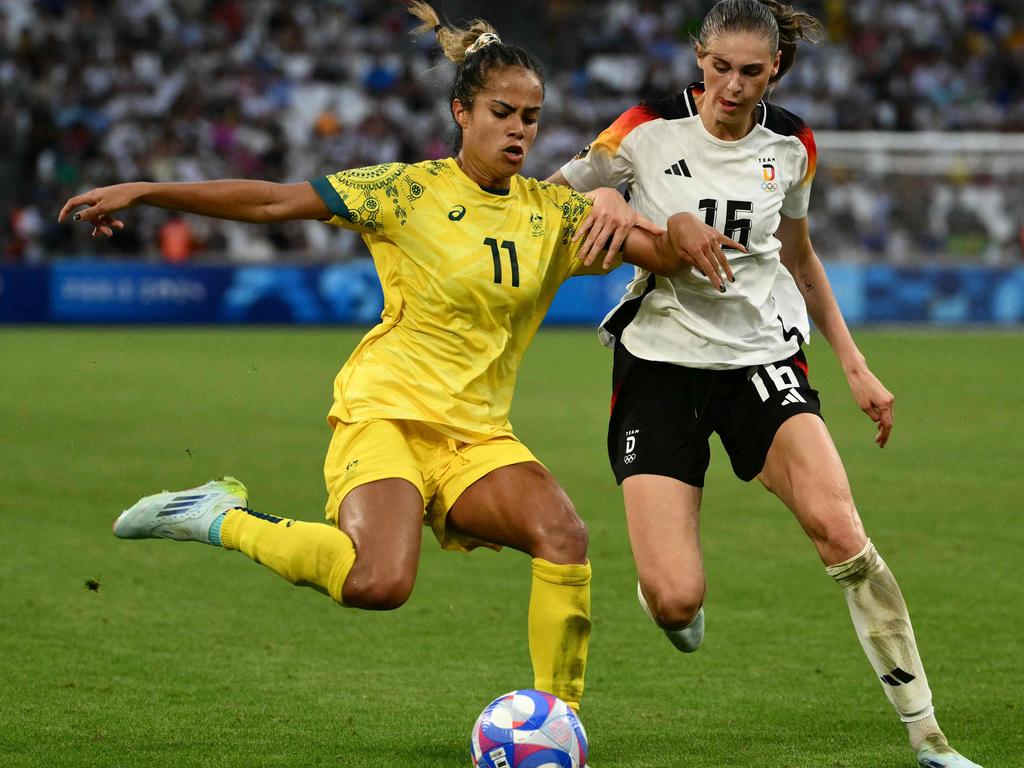 Robbie Slater delves into the Matildas’ embarrassing opening loss to Germany at the Paris Olympics. Picture: Christophe Simon / AFP