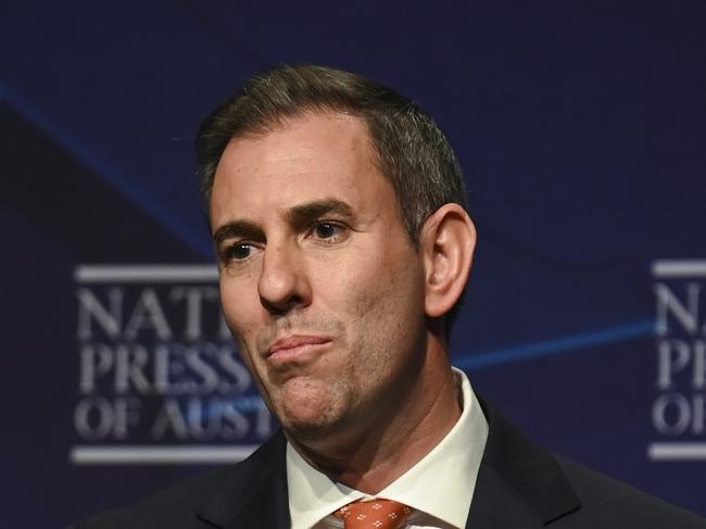 CANBERRA, AUSTRALIA - MAY 10: Treasurer Jim Chalmers makes his post Budget National Press Club address in the Great Hall at Parliament House in Canberra.. Picture: NCA NewsWire / Martin Ollman