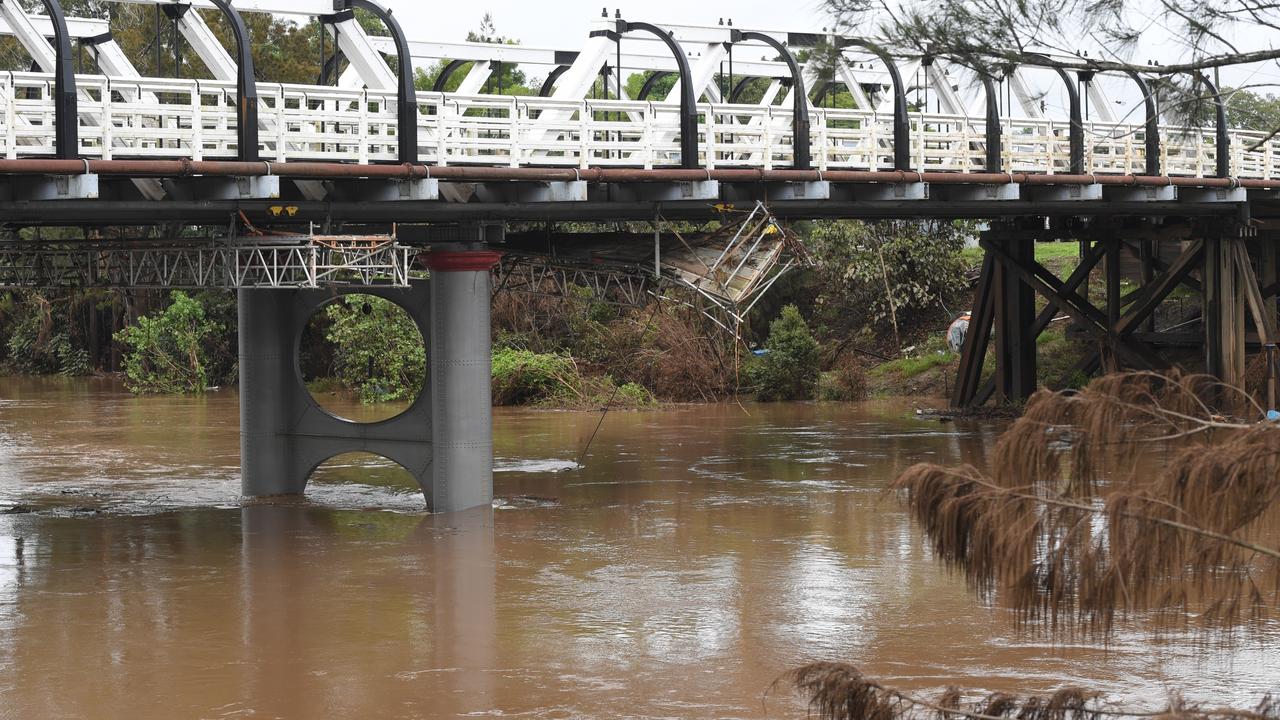 Colesmans Bridge over the Wilsons River was pounded by debris in the 2022 floods.