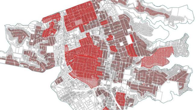 Modelling shows where dual occupancy buildings could be built